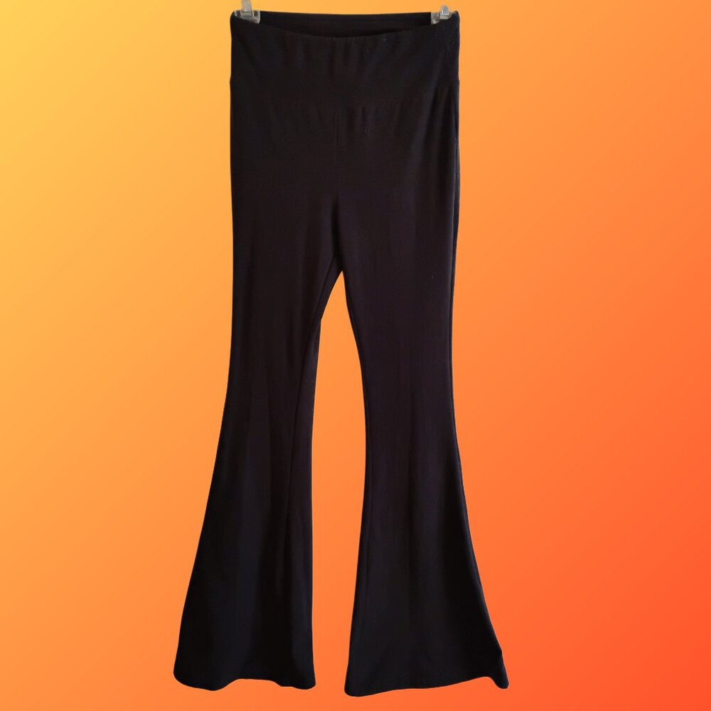 Women's Black Flared Stretch Pants Size S
